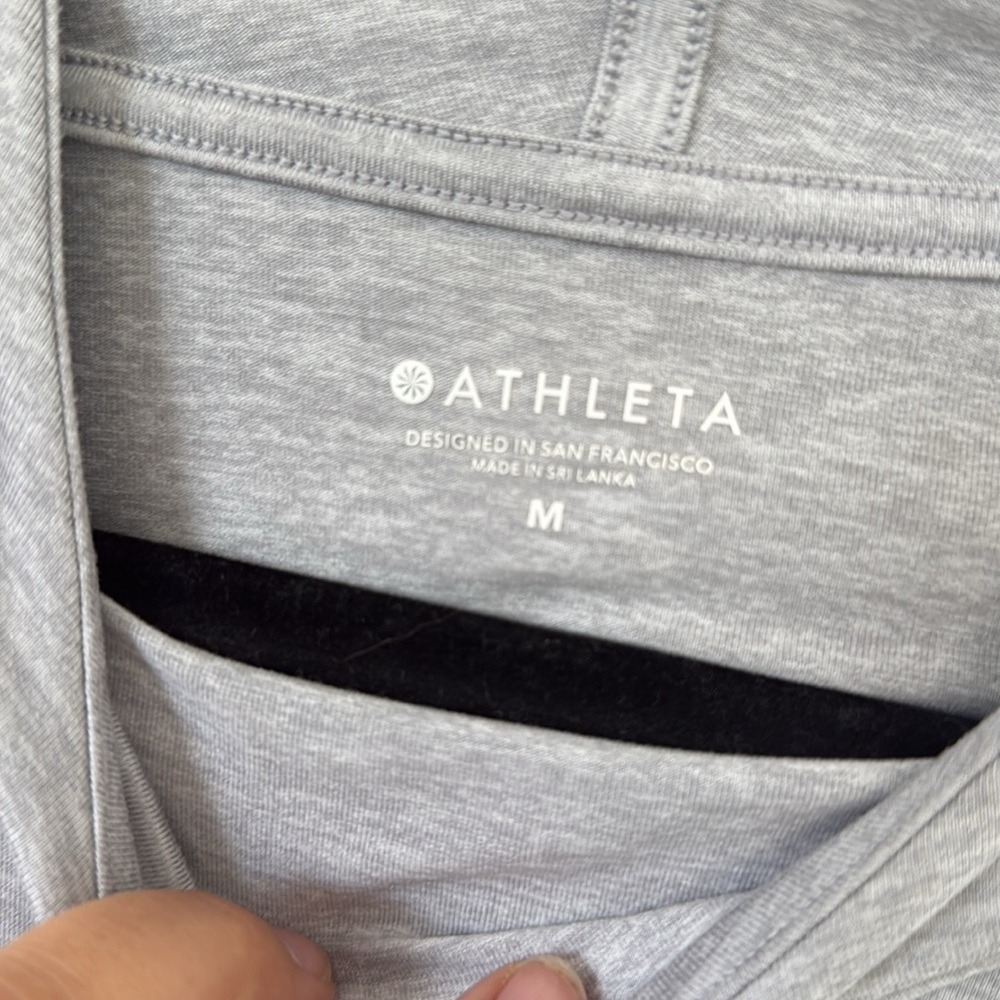 Athleta Medium Lightweight Super Soft Gray Long S… - image 2